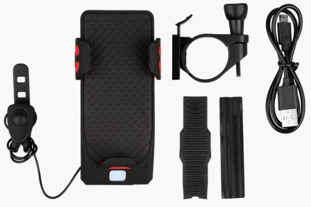 Fiets Telefoonhouder met Powerbank en Verlichting