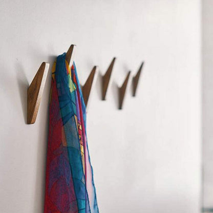 Houten Kledinghaken Set van 6 – Minimalistische Draadhaak Nordhaak Design