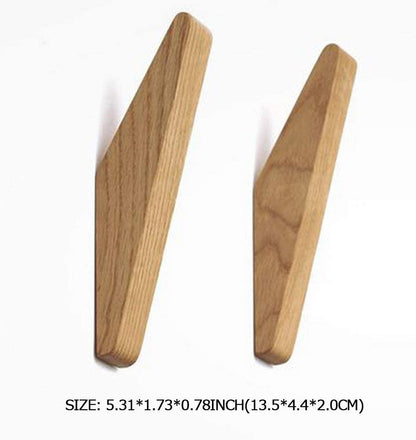 Wandhaken Set van Massief Hout - 6 Houten Kapstokhaken Modern Design