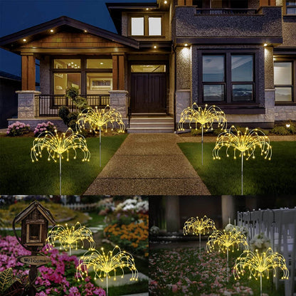 Zonne Lamp Waterdichte Tuinlamp Met Vuurwerk Effect
