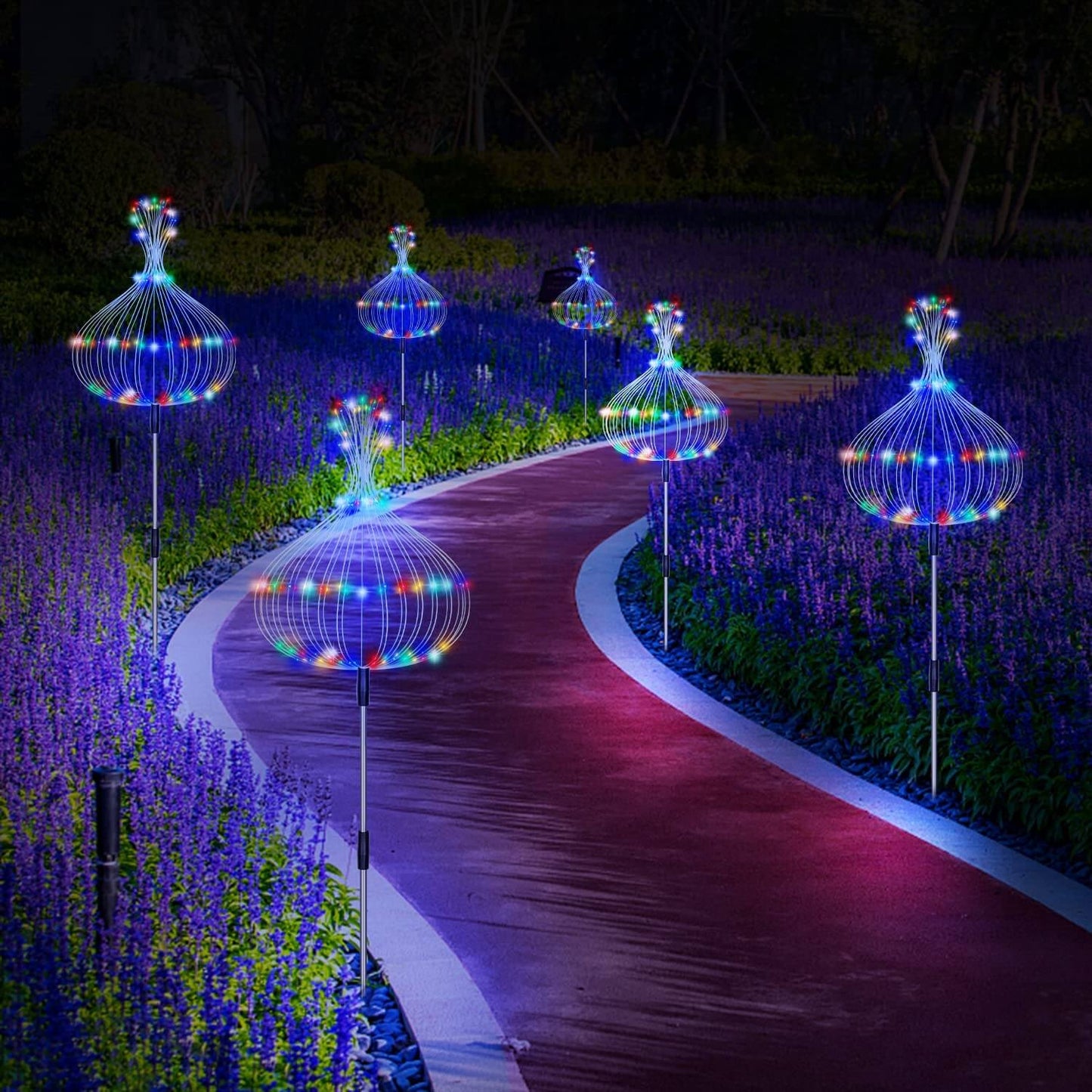 Zonne Lamp Waterdichte Tuinlamp Met Vuurwerk Effect
