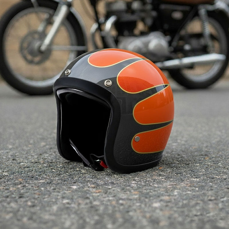 Vintage Motorhelm Laag Profiel DOT-gecertificeerd Glasvezel