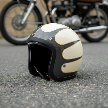 Vintage Motorhelm Laag Profiel DOT-gecertificeerd Glasvezel