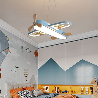 Kinder Plafondlamp Vliegtuig LED Dimbaar met Afstandsbediening