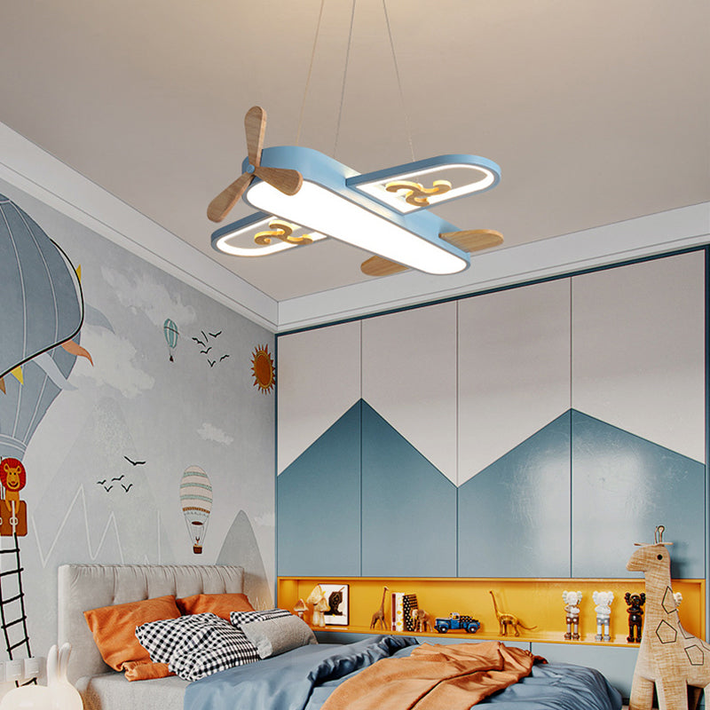 Kinder Plafondlamp Vliegtuig LED Dimbaar met Afstandsbediening