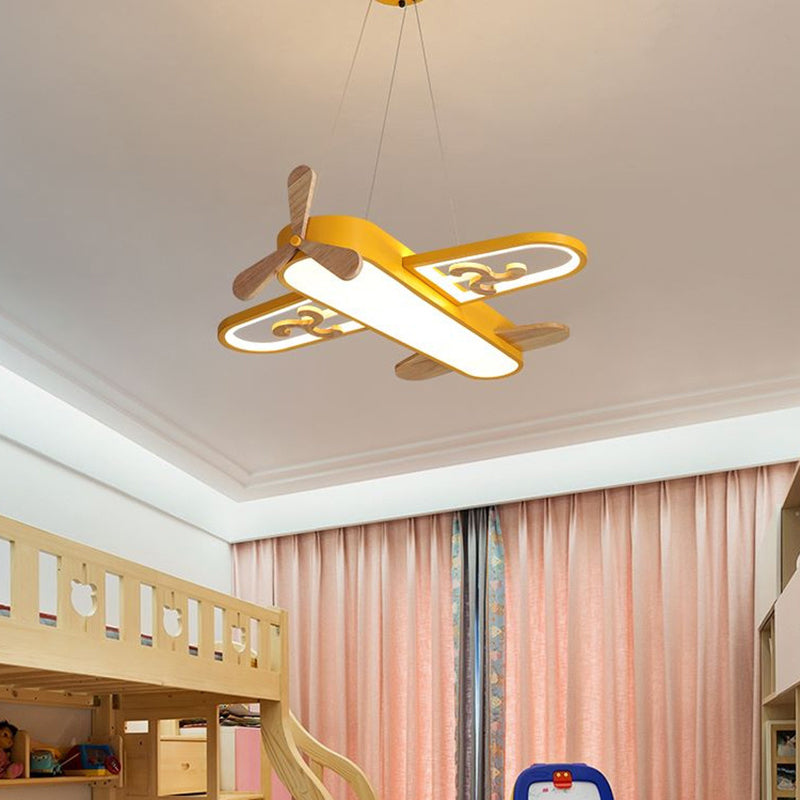 Kinder Plafondlamp Vliegtuig LED Dimbaar met Afstandsbediening