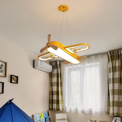 Kinder Plafondlamp Vliegtuig LED Dimbaar met Afstandsbediening