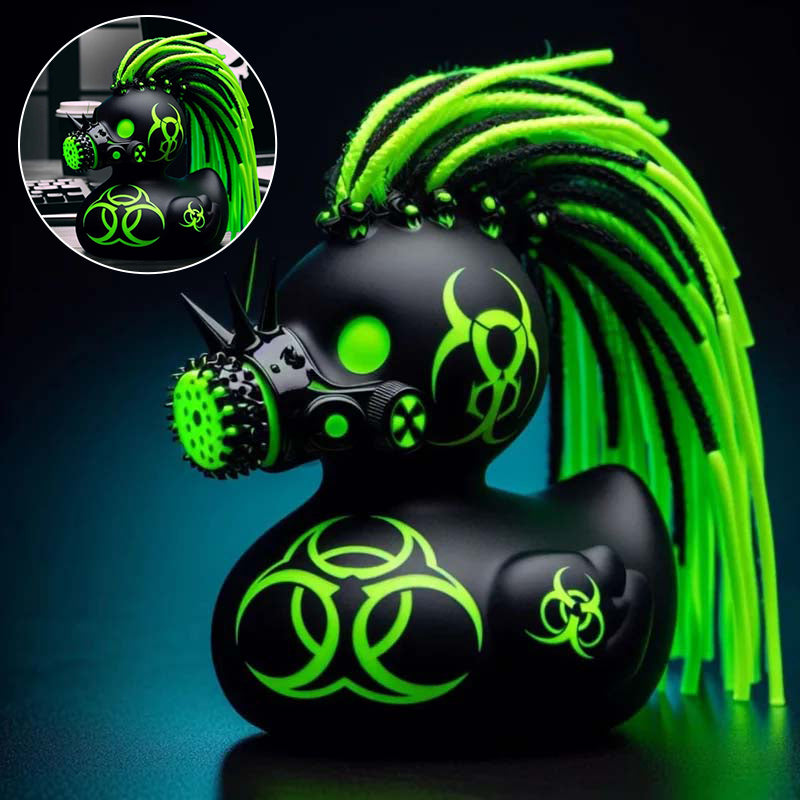 Cyberpunk Eend Ornament Donker Futuristisch Design