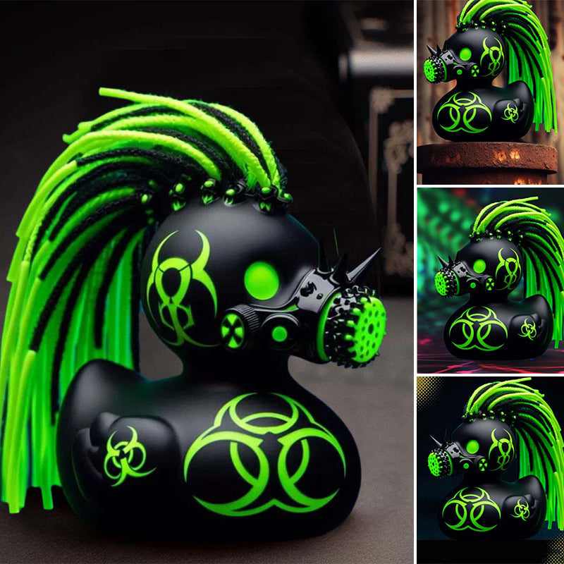 Cyberpunk Eend Ornament Donker Futuristisch Design - Velinix