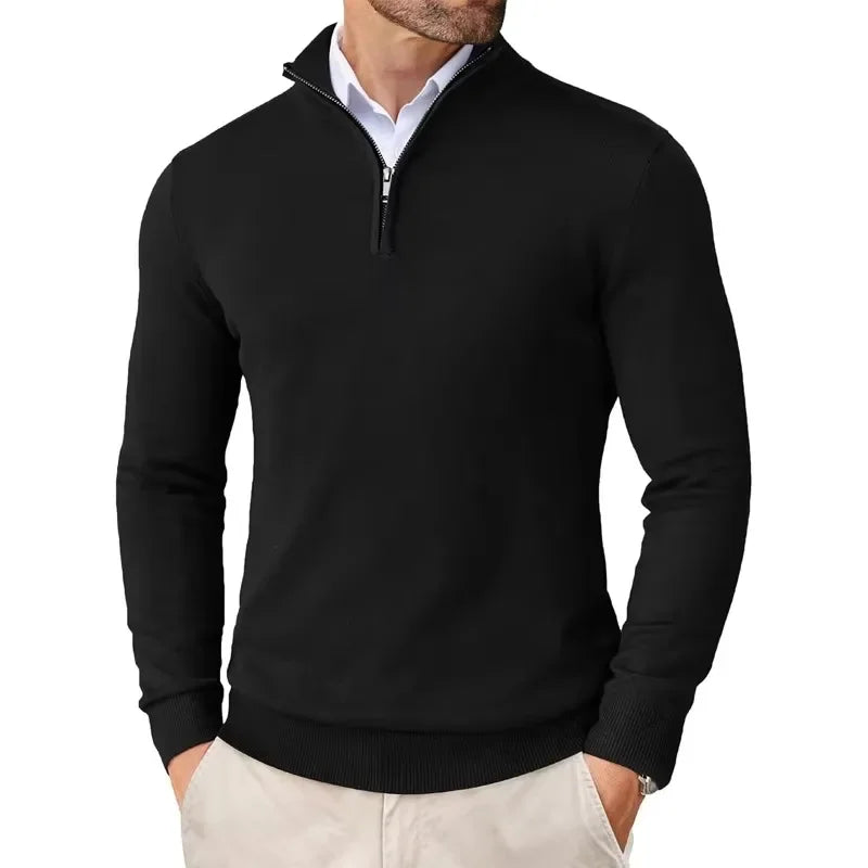 Heren Trui Halfzip Zacht Comfortabel Opstaande Kraag - Velinix