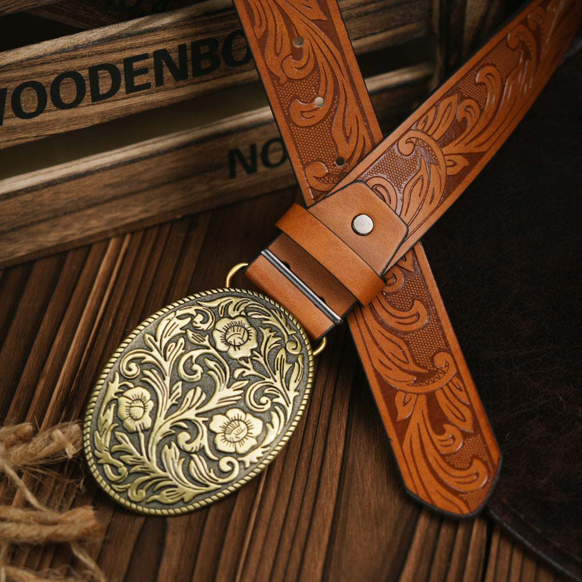 Herenriem Vegan Leer Robuuste Metalen Gesp Western Stijl - Velinix