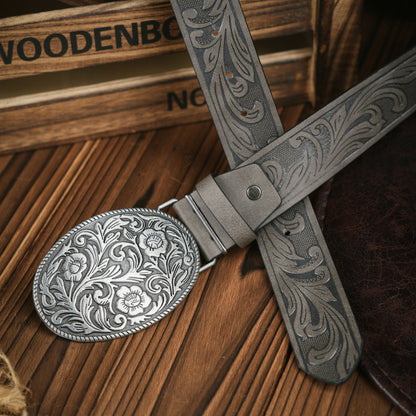 Herenriem Vegan Leer Robuuste Metalen Gesp Western Stijl