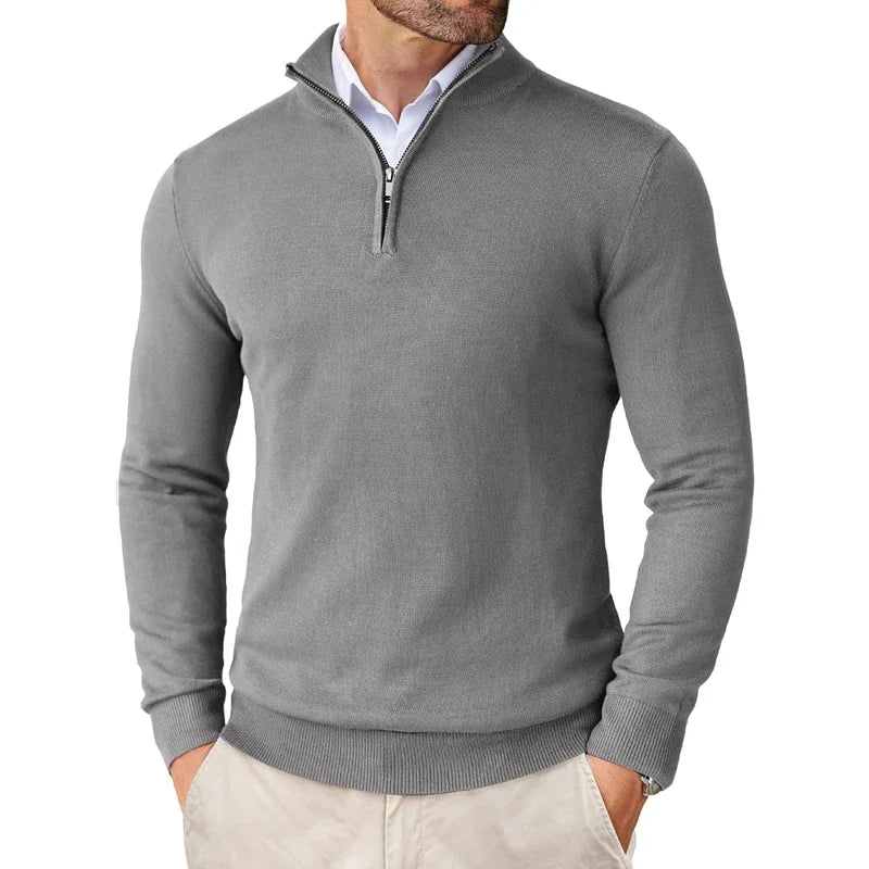 Heren Trui Halfzip Zacht Comfortabel Opstaande Kraag