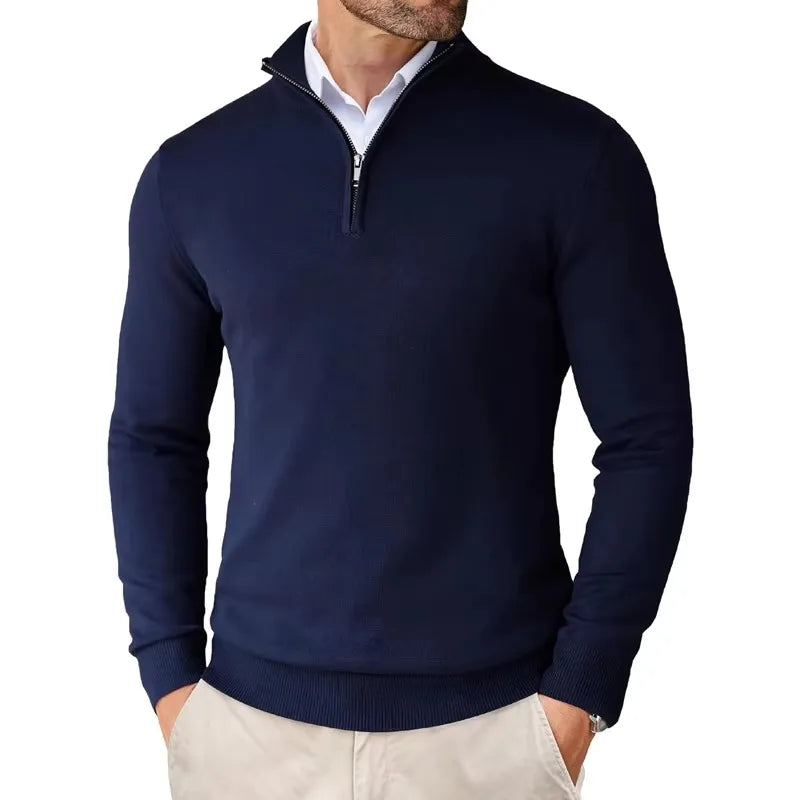 Heren Trui Halfzip Zacht Comfortabel Opstaande Kraag