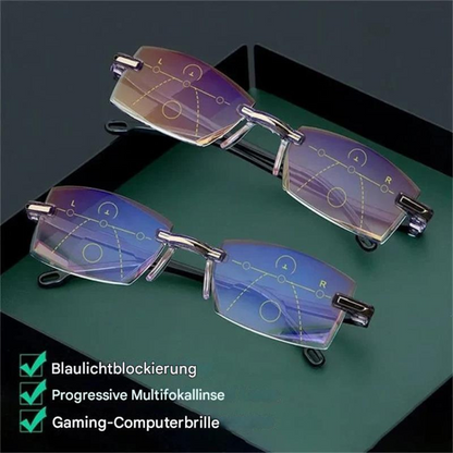 Multifocale Bril met Blauwlichtfilter en Leesglas