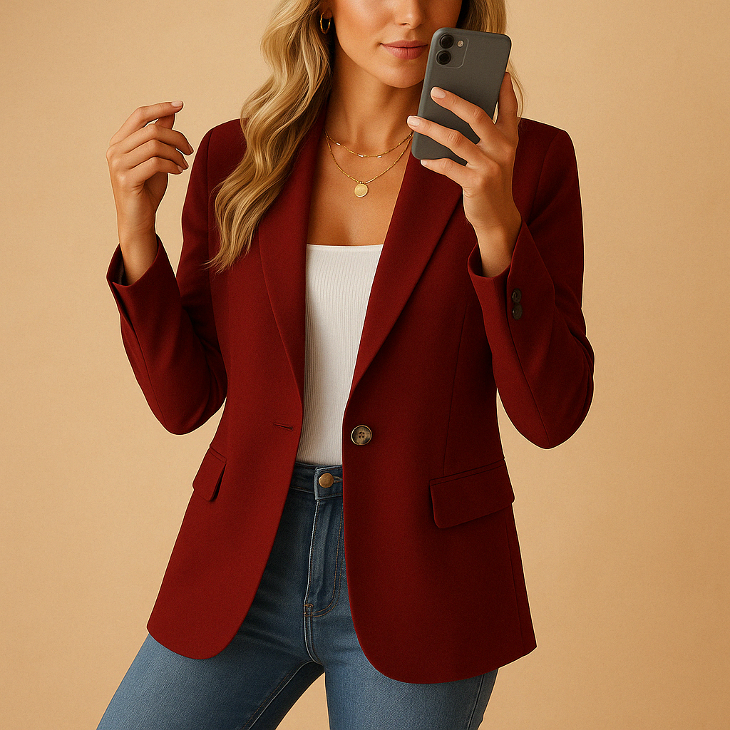 Dames Blazer Stretch Getailleerd Kantoorlook