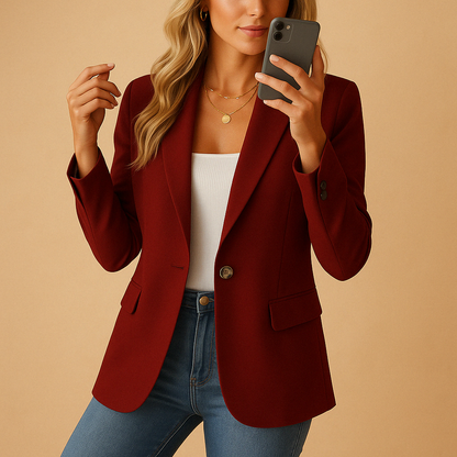 Dames Blazer Stretch Getailleerd Kantoorlook