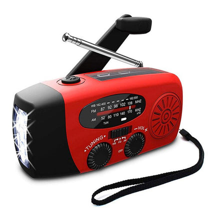 Noodradio met Handcrank en Zonnepanelen Powerbank