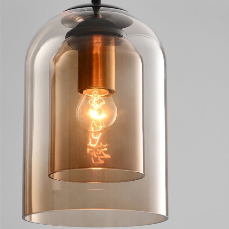 Glas Hanglamp Dubbel Glazen Modern Dimbaar Design