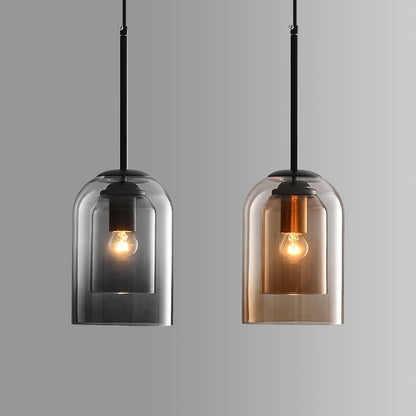 Glas Hanglamp Dubbel Glazen Modern Dimbaar Design - Velinix