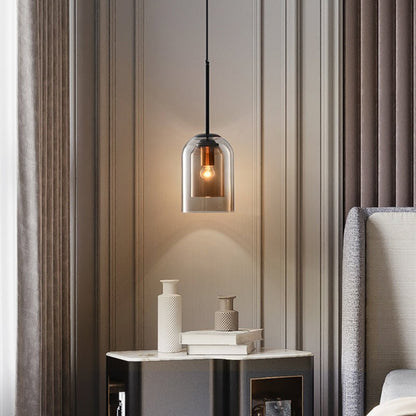 Glas Hanglamp Dubbel Glazen Modern Dimbaar Design