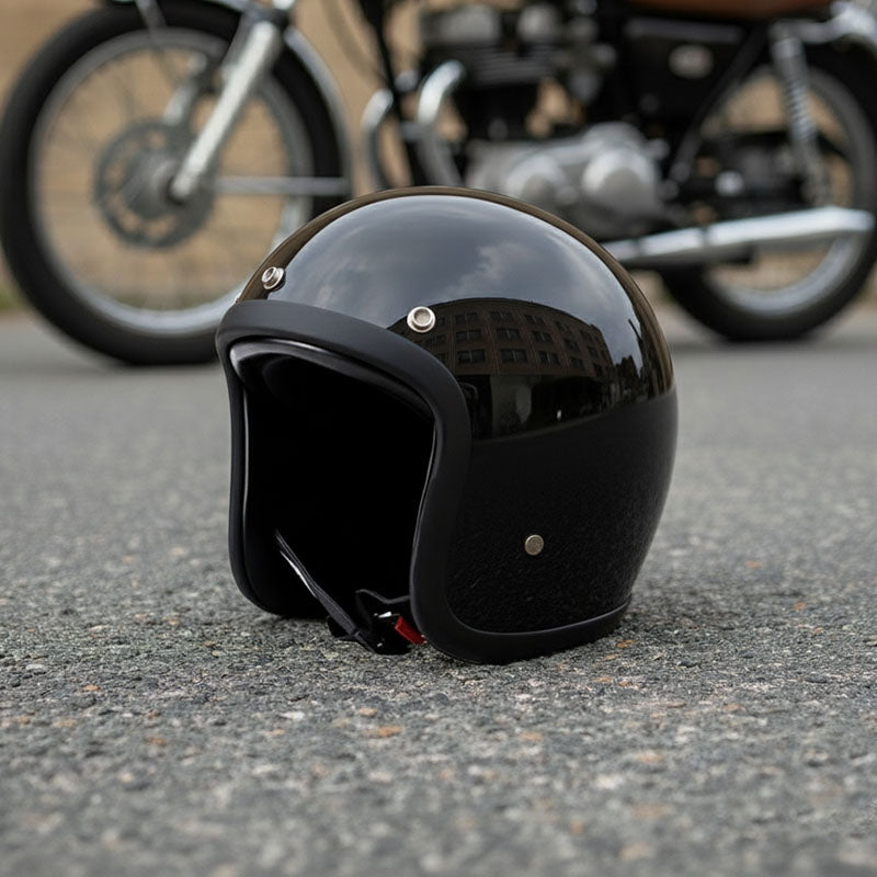Vintage Motorhelm Laag Profiel DOT-gecertificeerd Glasvezel