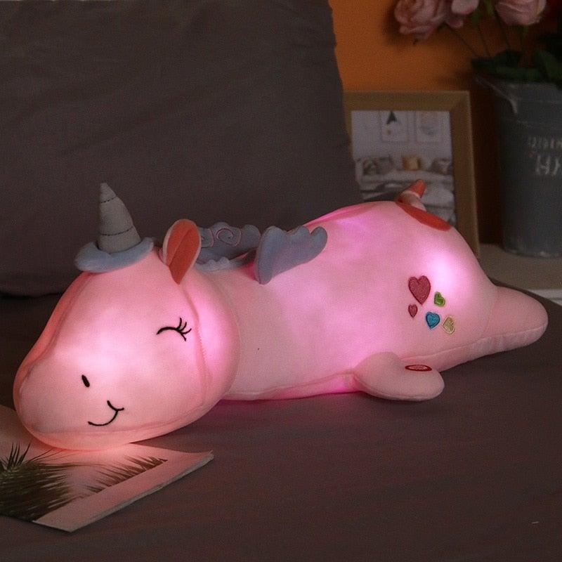 Eenhoorn Knuffel met Regenboog LED Verlichting voor Kinderen - Velinix