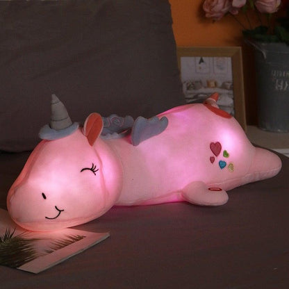Eenhoorn Knuffel met Regenboog LED Verlichting voor Kinderen - Velinix