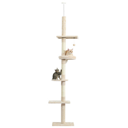 Kattenklimmer Verstelbaar met Sisal Krabpalen voor Veilig Kattenleven
