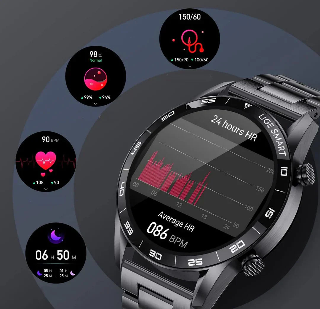 Smartwatch Heren Met Hartslagmeter en Meldingen
