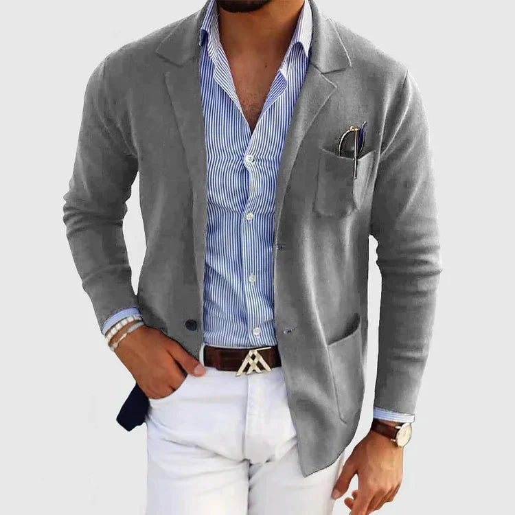 Heren Blazer Elegant met Reverskraag en Knopen