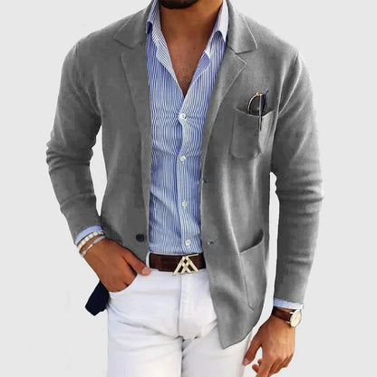 Heren Blazer Elegant met Reverskraag en Knopen