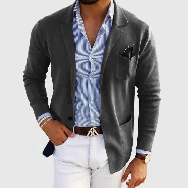 Heren Blazer Elegant met Reverskraag en Knopen