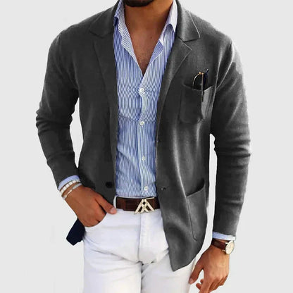 Heren Blazer Elegant met Reverskraag en Knopen