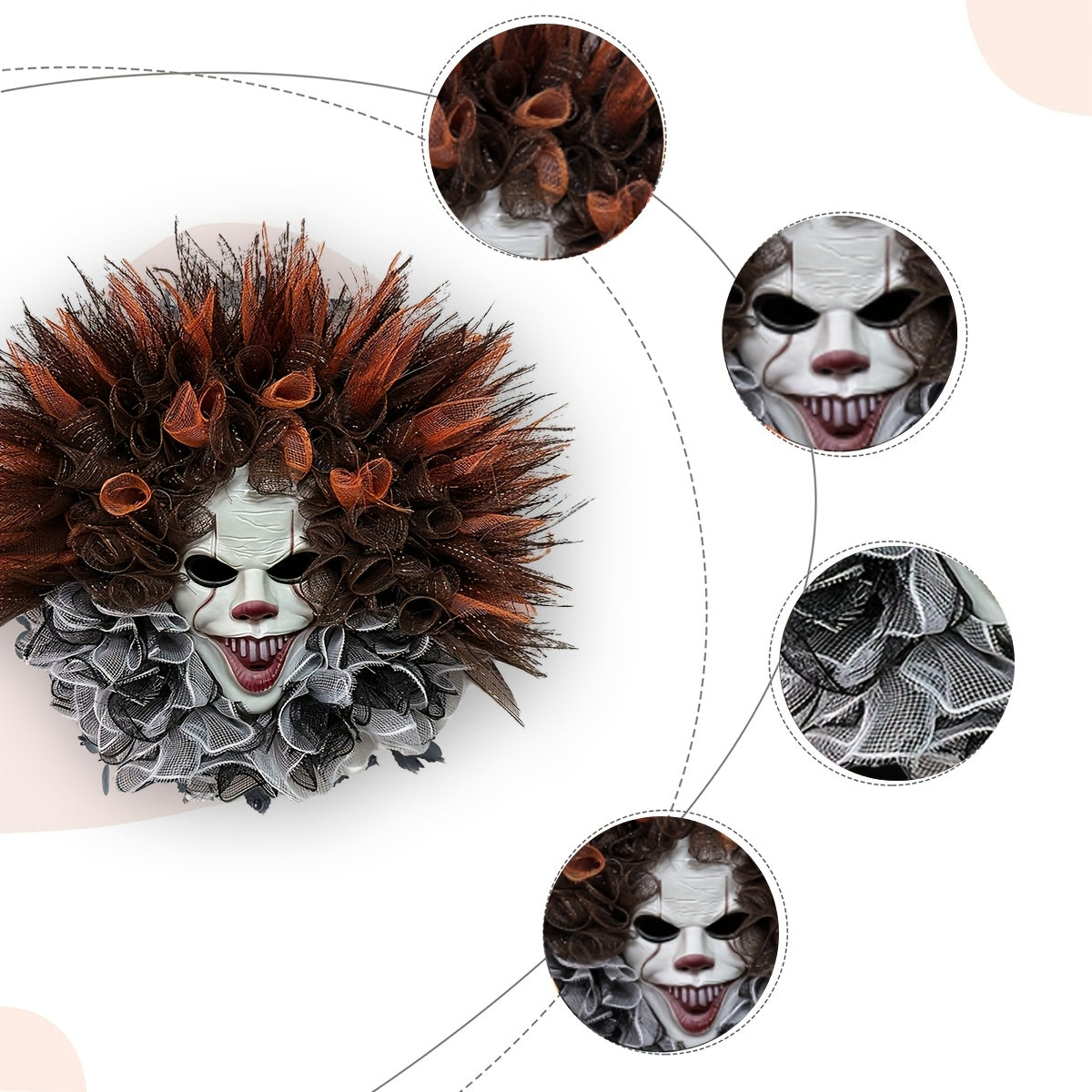 Halloween Deurkrans met Eng Clown Decoratie