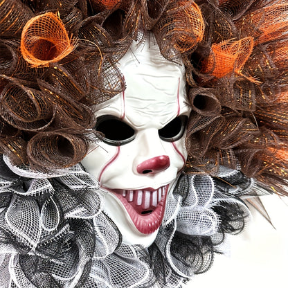 Halloween Deurkrans met Eng Clown Decoratie