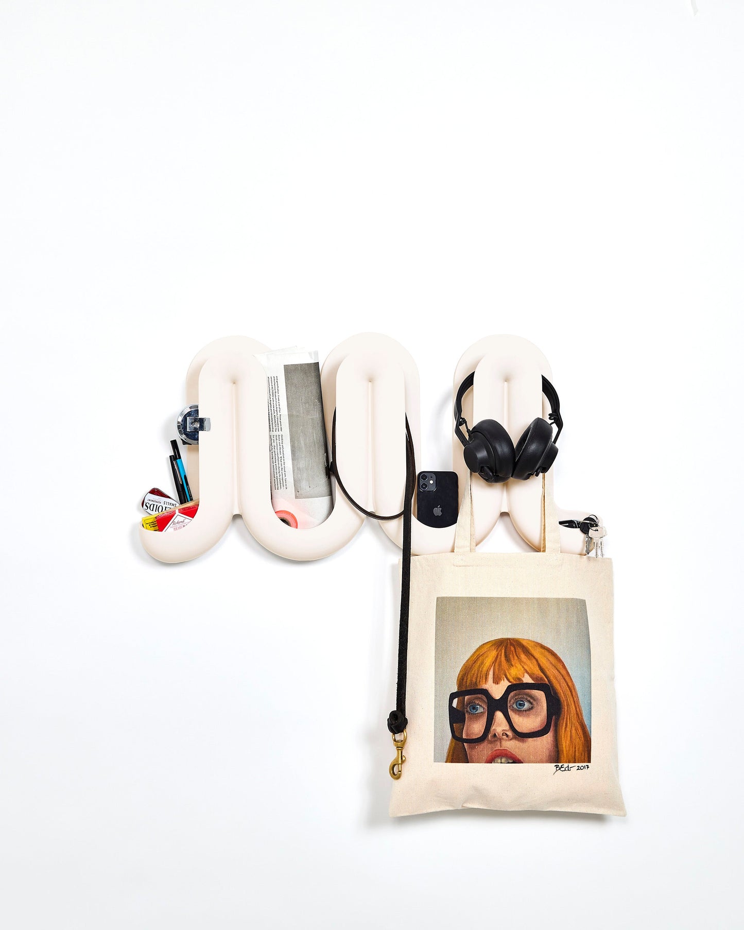 Wandkapstok Kledingrek van Gerecycled Kunststof Golf Design