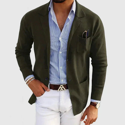 Heren Blazer Elegant met Reverskraag en Knopen