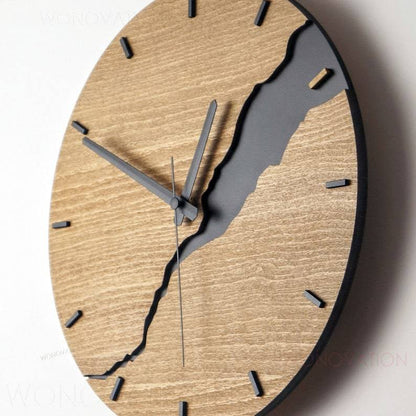 Houten Wandklok Modern Minimalistisch Design voor Woonkamer
