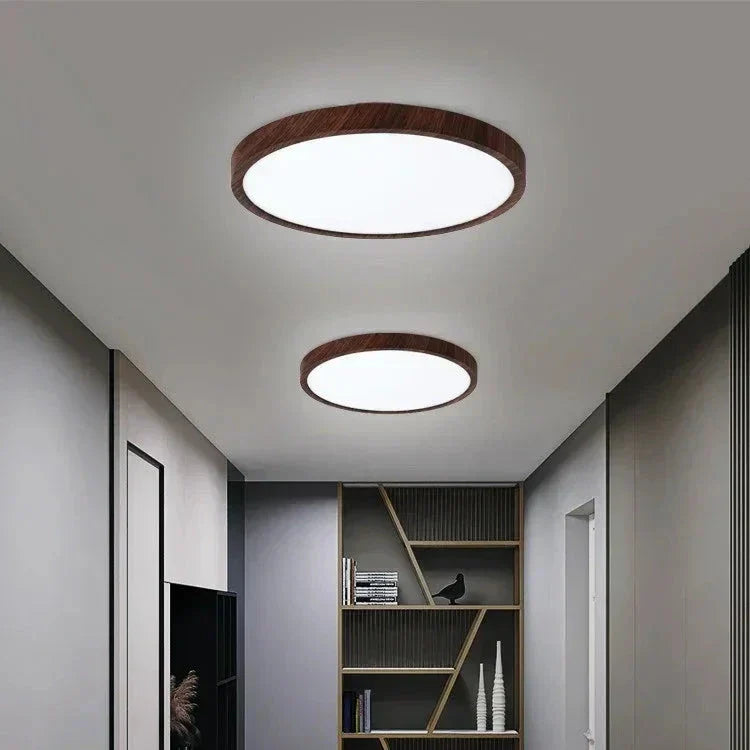 LED Plafondlamp Dimbaar met Verstelbare Armatuur in Warme Houtlook