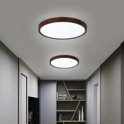 LED Plafondlamp Dimbaar met Verstelbare Armatuur in Warme Houtlook