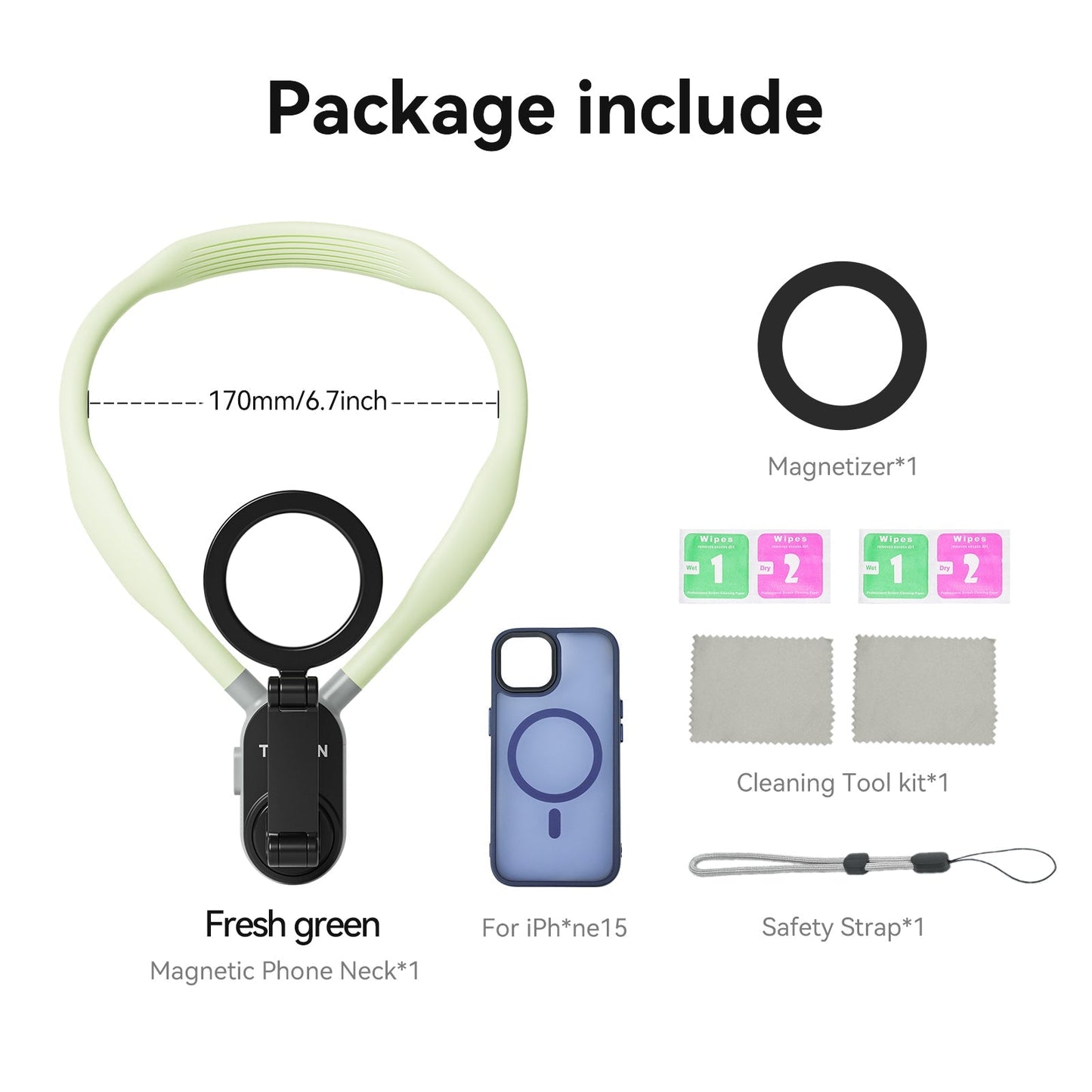 Telefoon Nekhouder Magnetisch Handsfree Houder voor Auto en Reizen