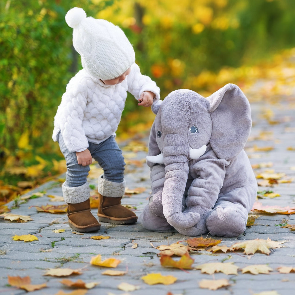 Zachte Knuffelkussen Olifant voor Baby en Kinderen