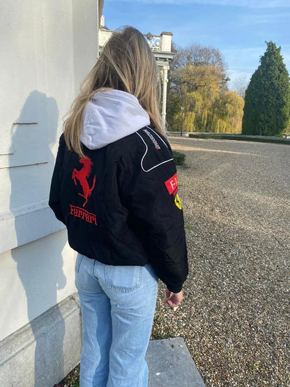 Vintage Ferrari Racer Jas - Duurzame Sportieve Herenjas