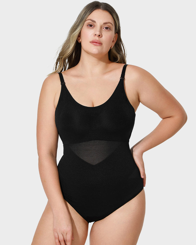Mesh Bodysuit Criss-Cross Design voor Vrouwelijk Silhouet