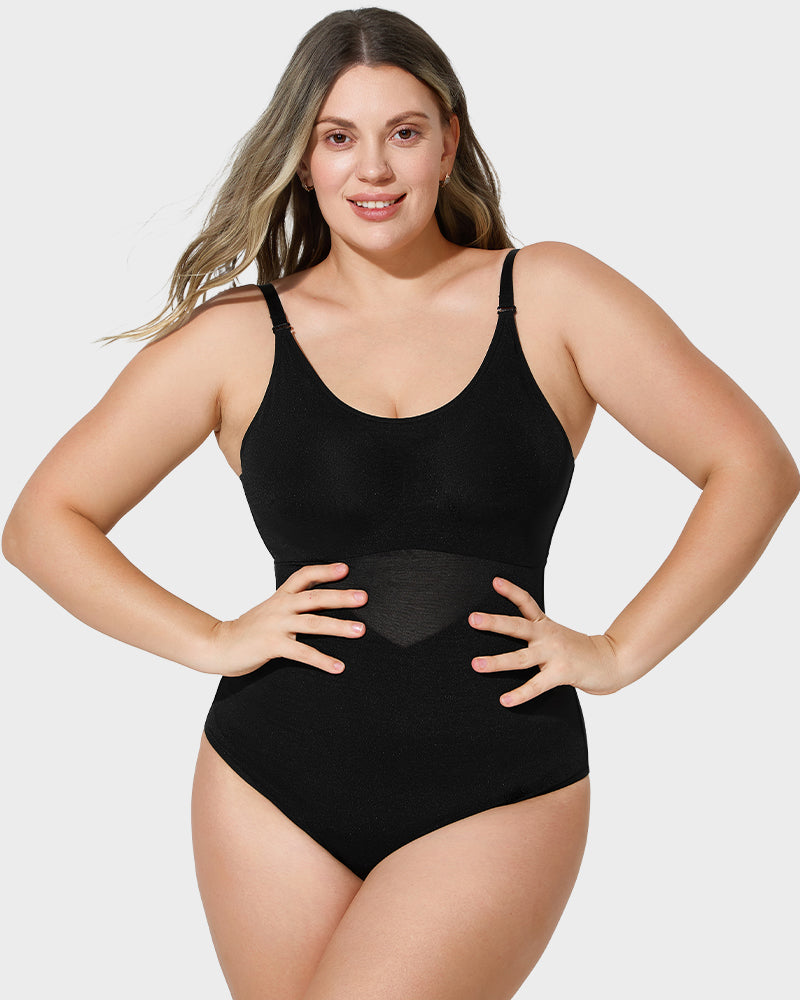 Mesh Bodysuit Criss-Cross Design voor Vrouwelijk Silhouet