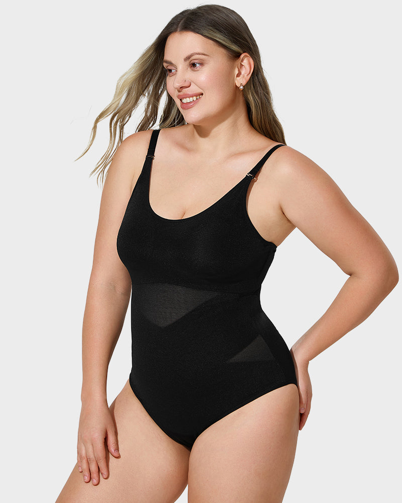 Mesh Bodysuit Criss-Cross Design voor Vrouwelijk Silhouet