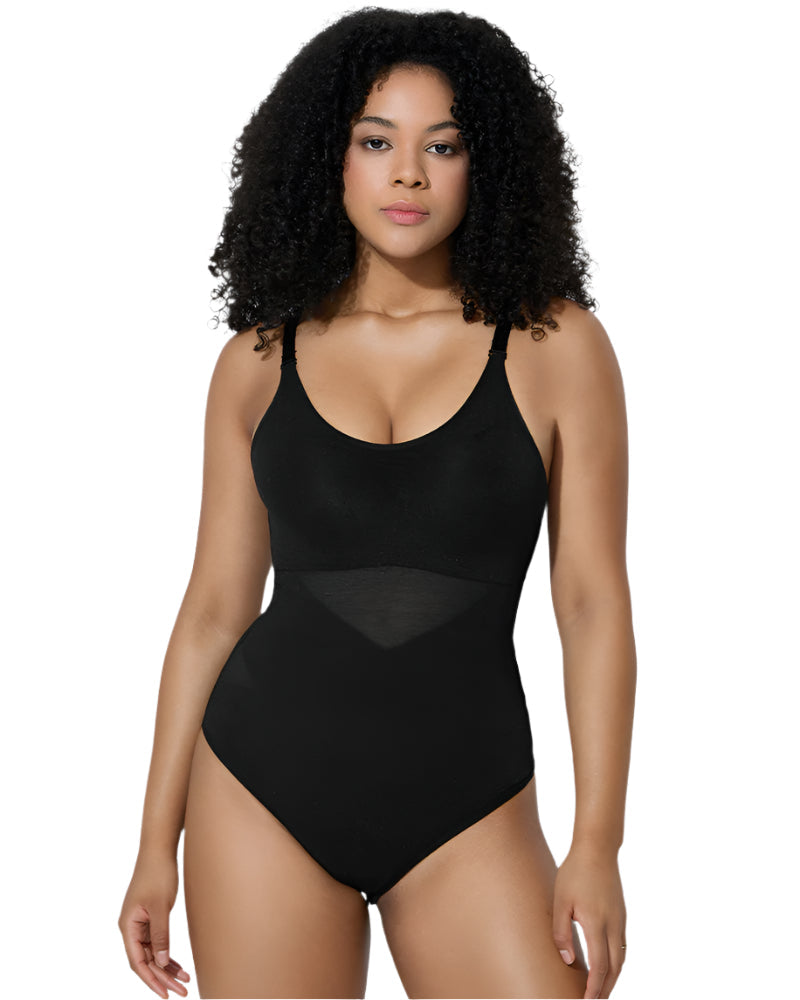 Mesh Bodysuit Criss-Cross Design voor Vrouwelijk Silhouet - Velinix
