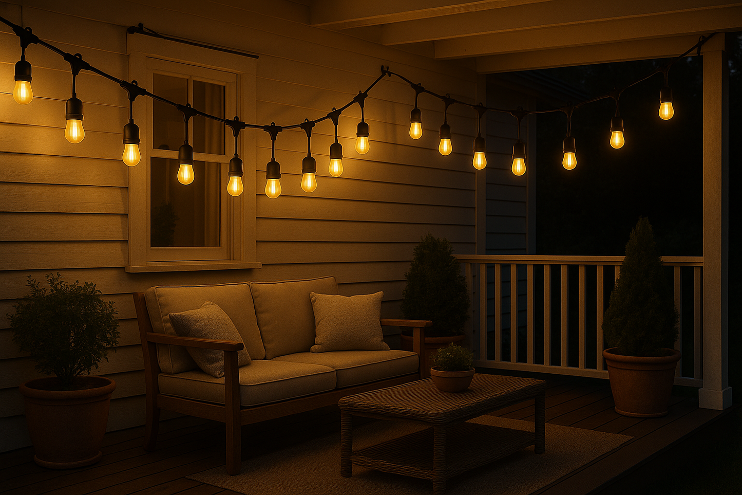 Tuinfeestverlichting 15 LED Lampen IP65 Waterdicht 14,6 Meter