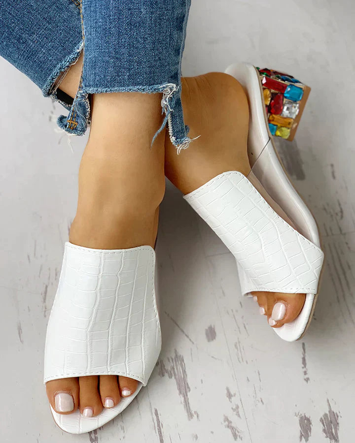 GlamStep™ – Dames Sandalen met Hak Krokodillenprint en Comfortabele Pasvorm-3